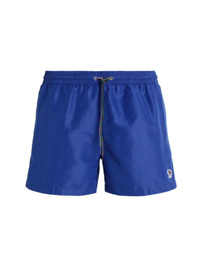 Shop Paul Smith Man Swim Trunks Blue Size Xl Recycled Polyester