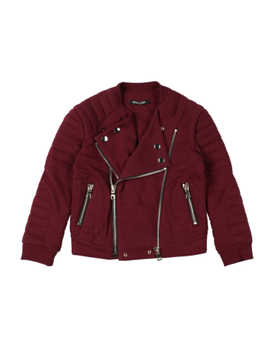 Shop Balmain Jackets In Maroon