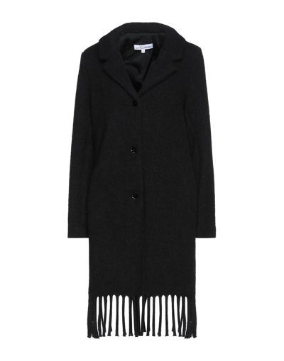 Shop European Culture Woman Coat Black Size L Wool, Polyester, Acrylic, Elastane