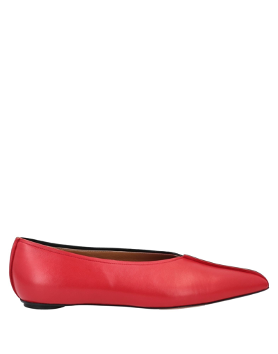 Shop Marni Woman Ballet Flats Red Size 6 Soft Leather