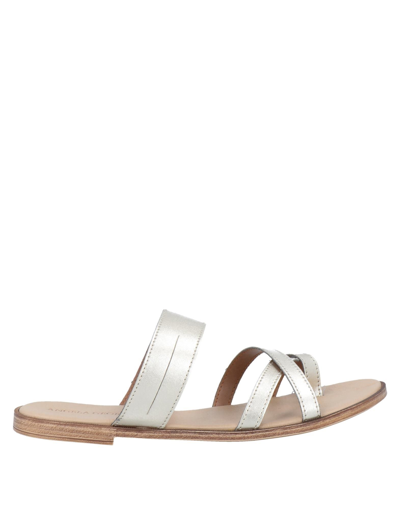 Shop Angela George Toe Strap Sandals In Platinum