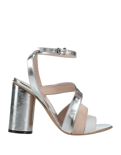 Shop Fiorifrancesi Woman Sandals Silver Size 7 Soft Leather