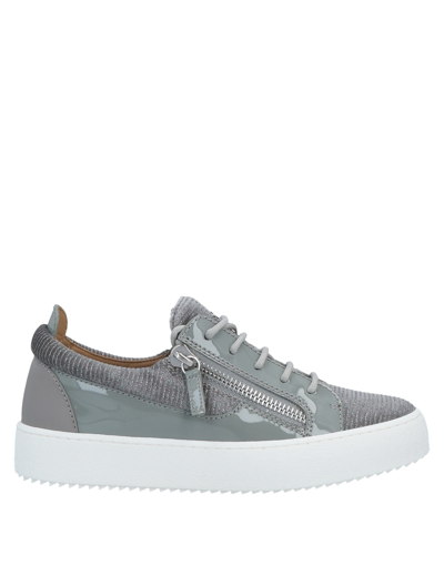 Shop Giuseppe Zanotti Woman Sneakers Grey Size 8 Soft Leather, Textile Fibers