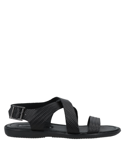 Shop Doucal's Man Sandals Black Size 11 Calfskin