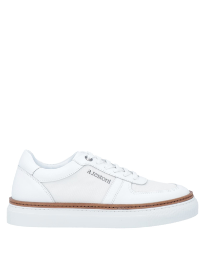 Shop A.testoni A. Testoni Woman Sneakers White Size 5 Soft Leather, Textile Fibers
