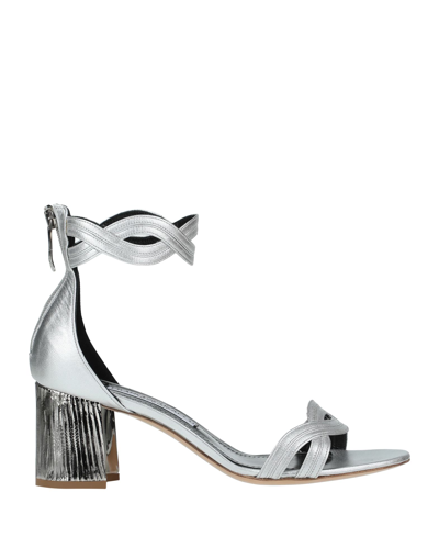 Shop Francesco Sacco Woman Sandals Silver Size 6 Soft Leather