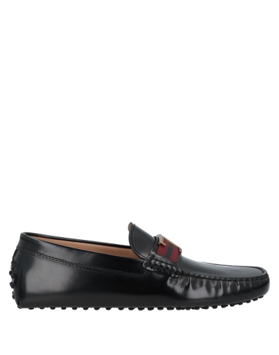 Tod's Man Loafers Black Size 8 Calfskin In Black