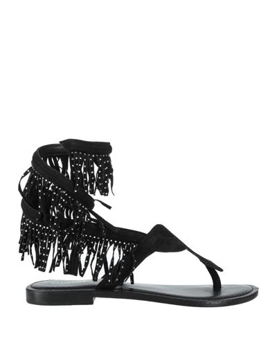 Shop Cb Fusion Woman Thong Sandal Black Size 7 Soft Leather