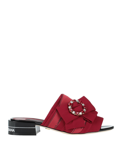 Shop Dolce & Gabbana Woman Sandals Red Size 4 Polyester, Viscose, Acetate, Elastane