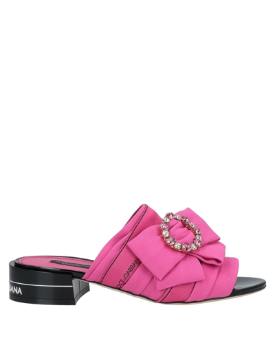 Shop Dolce & Gabbana Woman Sandals Fuchsia Size 6 Polyester, Viscose, Acetate, Elastane In Pink