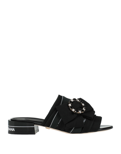 Shop Dolce & Gabbana Woman Sandals Black Size 5 Polyester, Viscose, Acetate, Elastane