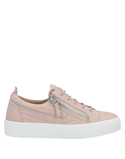Shop Giuseppe Zanotti Woman Sneakers Light Pink Size 11 Soft Leather