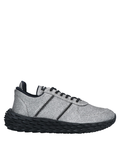 Shop Giuseppe Zanotti Man Sneakers Silver Size 8 Textile Fibers