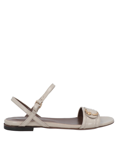 Shop Fiorifrancesi Woman Sandals Light Grey Size 7 Soft Leather