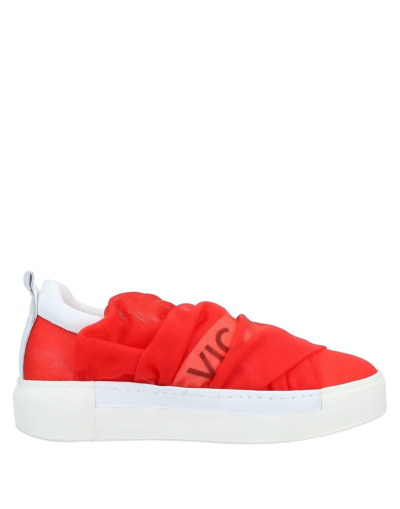 Shop Vic Matie Vic Matiē Woman Sneakers Red Size 8 Textile Fibers, Soft Leather