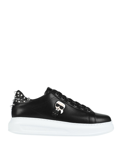 Shop Karl Lagerfeld Kapri Karl Ikonic Stud Tab Woman Sneakers Black Size 7 Bovine Leather