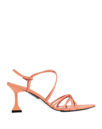 Shop Giampaolo Viozzi Sandal Woman Sandals Apricot Size 6 Soft Leather In Orange