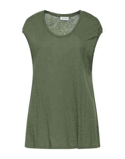 Shop American Vintage Woman T-shirt Military Green Size Xs/s Cotton