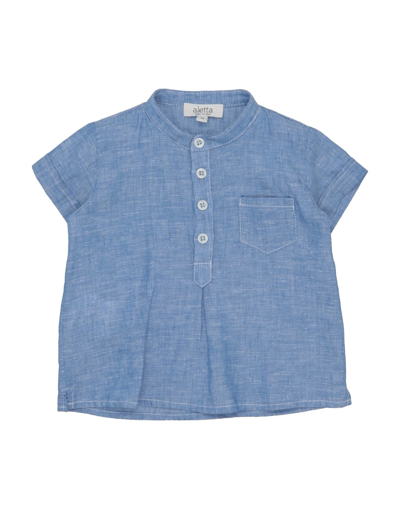 Shop Aletta Newborn Boy Shirt Blue Size 3 Linen, Cotton