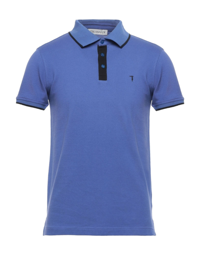 Shop Trussardi Man Polo Shirt Blue Size S Cotton