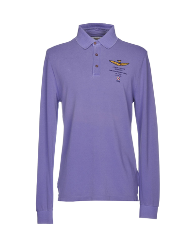Shop Aeronautica Militare Polo Shirts In Purple