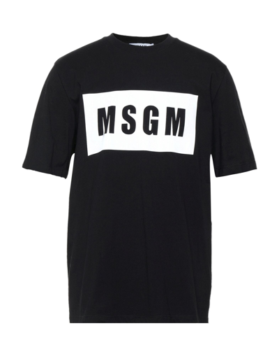 Shop Msgm Man T-shirt Black Size S Cotton