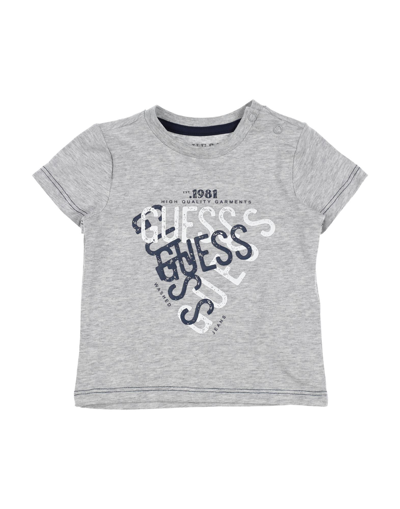 Shop Guess Newborn Boy T-shirt Light Grey Size 3 Cotton, Viscose, Elastane