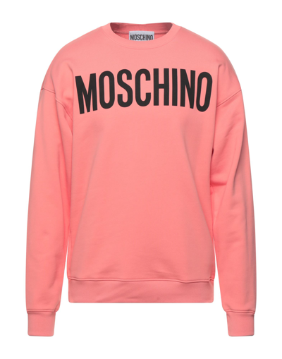Shop Moschino Sweatshirts In Salmon Pink