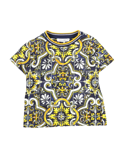 Shop Dolce & Gabbana Newborn Boy T-shirt Blue Size 3 Cotton
