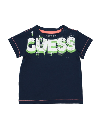 Shop Guess Newborn Girl T-shirt Midnight Blue Size 3 Cotton