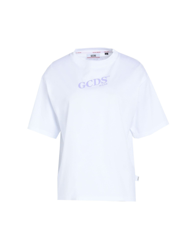 Shop Gcds Woman T-shirt White Size L Cotton