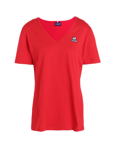 Shop Le Coq Sportif Ess Tee Ss Col V N°1 W Woman T-shirt Red Size S Cotton