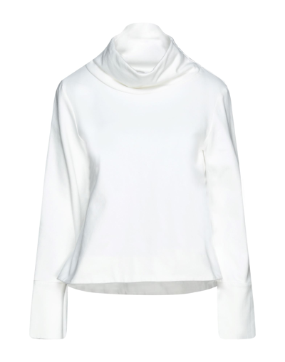 Shop European Culture Woman Sweatshirt White Size L Cotton, Elastane