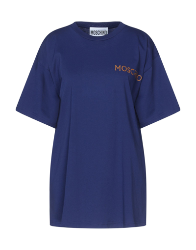 Shop Moschino Woman T-shirt Blue Size Xxs Cotton