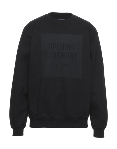 Shop Opening Ceremony Man Sweatshirt Black Size Xl Cotton, Elastane