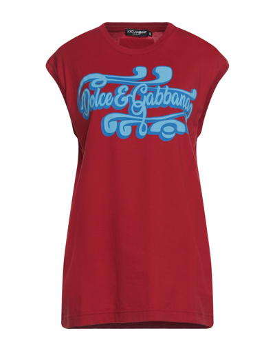 Shop Dolce & Gabbana Woman T-shirt Red Size 0 Cotton