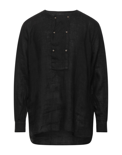 Shop Berna Man Shirt Black Size S Linen