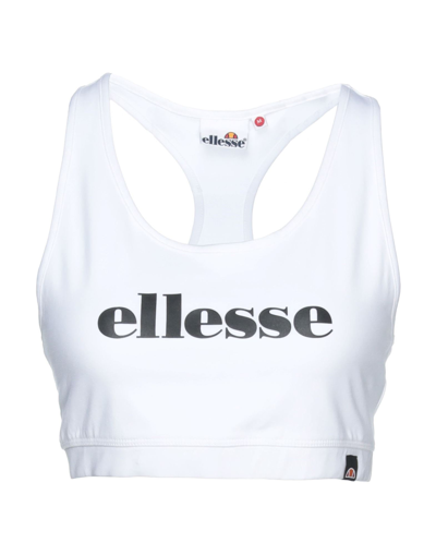 Shop Ellesse Woman Top White Size L Cotton, Elastane
