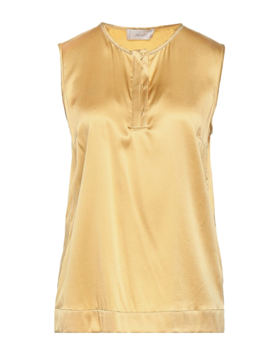 Shop Accuà By Psr Woman Top Ocher Size 6 Silk, Elastane In Yellow