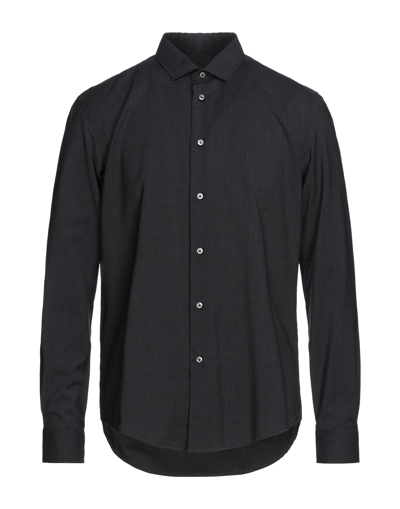 Shop Brian Dales Man Shirt Steel Grey Size 15 ½ Polyester, Wool, Elastane