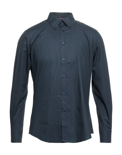 Shop Harmont & Blaine Man Shirt Dark Green Size Xxl Cotton