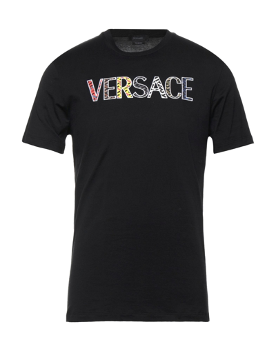 Shop Versace Man T-shirt Black Size M Cotton, Polyester
