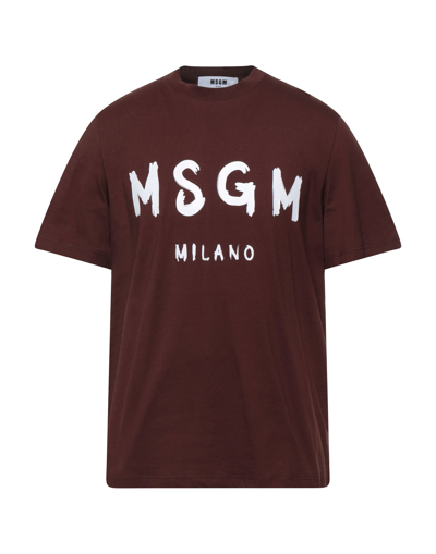 Shop Msgm T-shirts In Brown