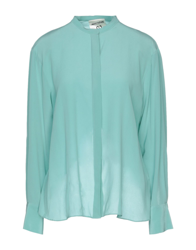 Shop Semicouture Woman Shirt Light Green Size 6 Acetate, Silk