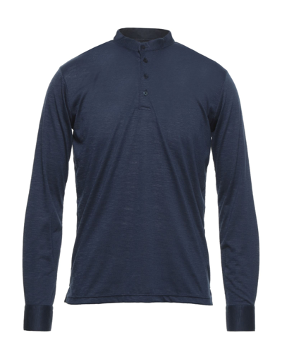 Shop Grey Daniele Alessandrini Man T-shirt Midnight Blue Size S Cotton, Elastane