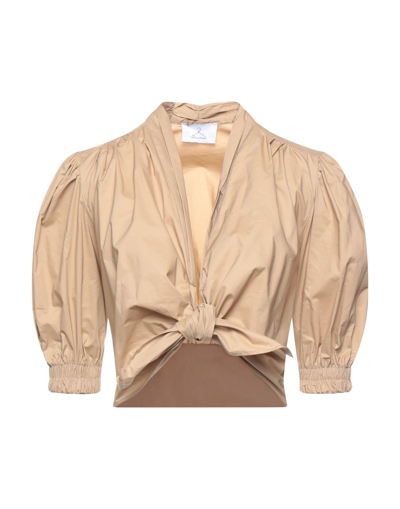 Shop Berna Woman Shirt Beige Size Xs Cotton, Elastane