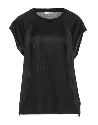 Shop Douuod Woman T-shirt Black Size S Cotton