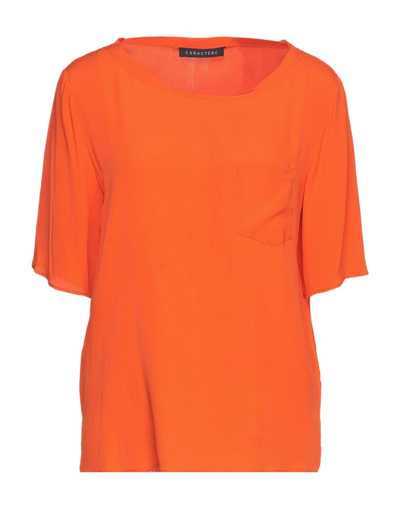 Shop Caractere Caractère Woman Top Orange Size 6 Acetate, Silk