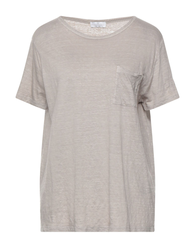 Shop Bruno Manetti Woman T-shirt Khaki Size 10 Linen In Beige