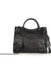 BALENCIAGA VELO TEXTURED-LEATHER SHOULDER BAG